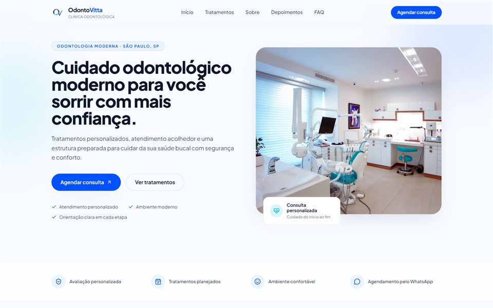 Site Odonto Vitta — clínica odontológica